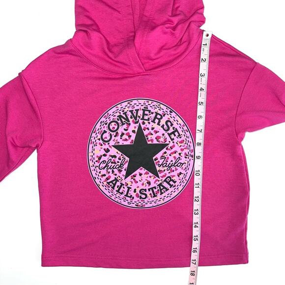 Converse x Clements Twins Girls Pink Color Block Printed Hoodie Size Small - Picture 13 of 14
